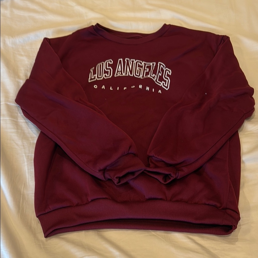 SHEIN Maroon Los Angeles Sweatshirt